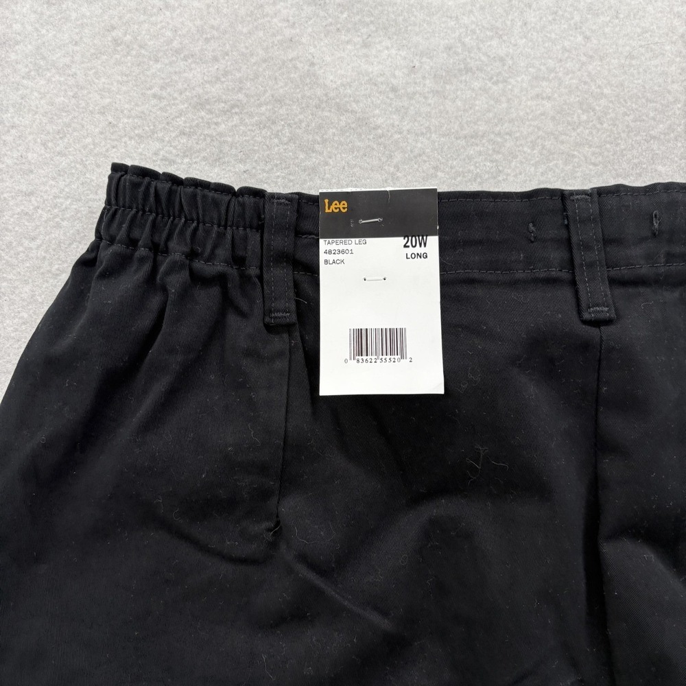 Lee Relaxed Tapered Leg Pants Womens 20W Tall Black Pleated Twill Chino Stretch - Picture 7 of 10
